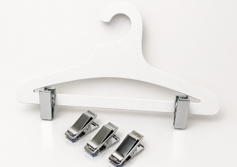 Metal Clip ( Accessory for securing Trousers and Skirts to Hangers )